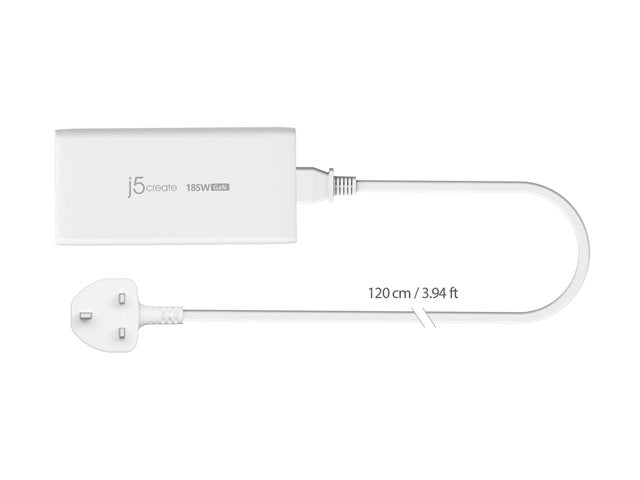 J5CREATE 185W GAN PD 3.1 USB-C 3-PORT CH