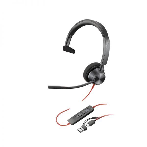 Poly Blackwire 3310 Mono Teams USB-C + USB-C/A Adapter