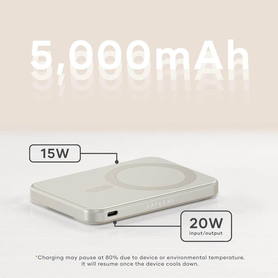 Satechi Qi2 5K Power Bank & Stand Sand