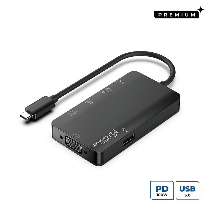 MicroConnect Premium USB-C, 2 x USB3.0 A, RJ45, HDMI, VGA, Type C, Dock, hub