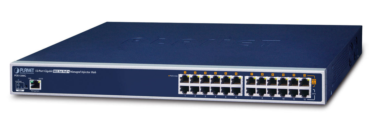 12P Mngd Inj Hub Gb PoE+ 220W