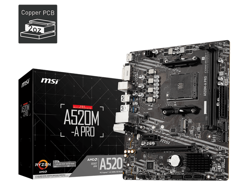 MSI AM4 A520M-A PRO M-ATX