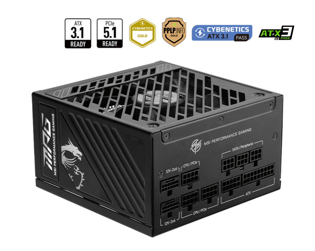 MSI MPG A850GS PCIE5 850W 80 PLUS Gold Fully Modular Power Supply