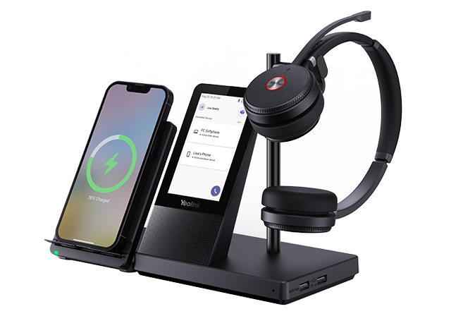 Yealink WH66 Dual Ear over the head DECT headset W/ UC Work Station