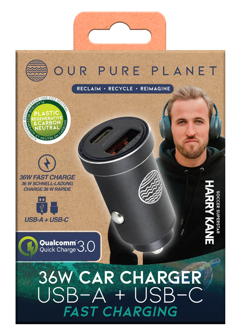 OUR PURE PLANET 36W USB-A + USB-C CAR CHARGER