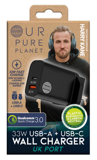 OUR PURE PLANET 30W USB-A + USB-C WALL CHARGER (UK PORT)