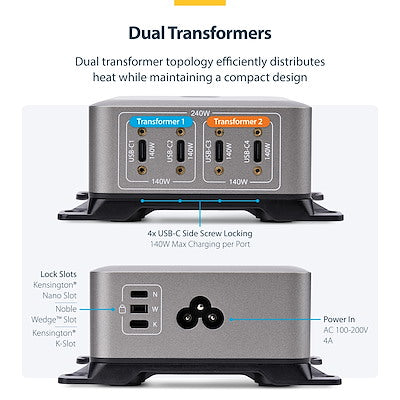 StarTech 4-PORT USB-C CHARGER 240W TOTAL