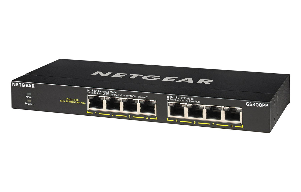 Netgear 8 Port Gigabit Unmanaged PoE+ Switch 83W