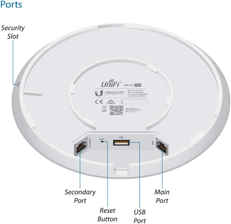Ubiquiti UAP-AC-PRO - Indoor/Outdoor, Dual Band 2.4GHz/5GHz, 802.11ac