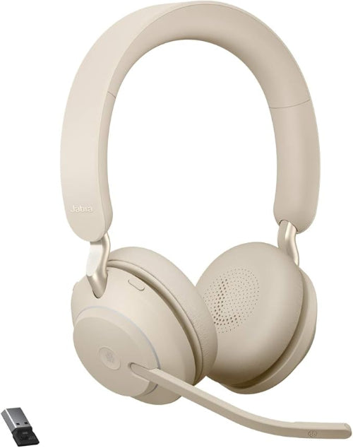 Jabra Evolve2 65 Link380a MS Stereo Stand Beige