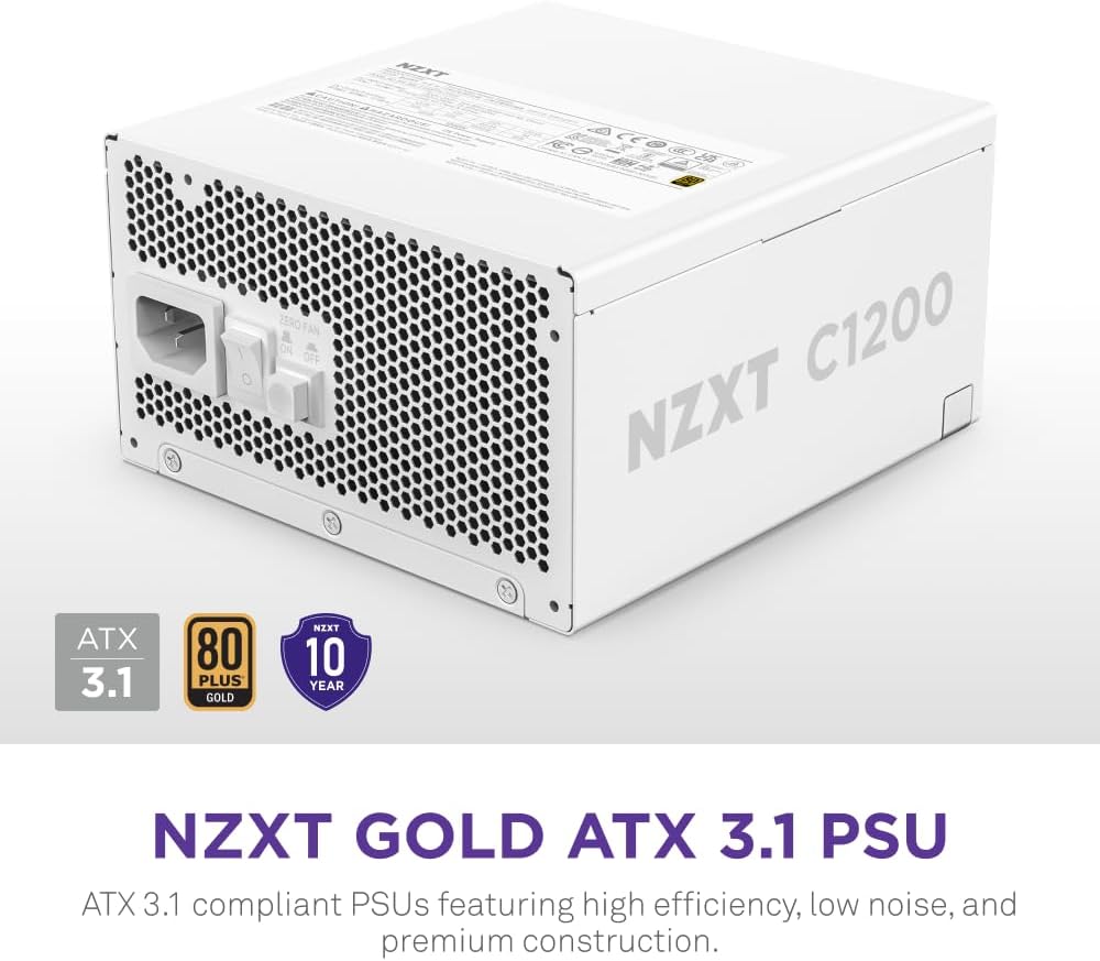 NZXT 1200W GOLD FULLY MODULAR C1200 WHT