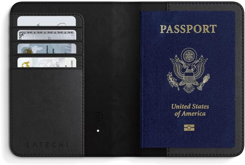 Satechi Vegan Passport Cover w/FindMy Bk