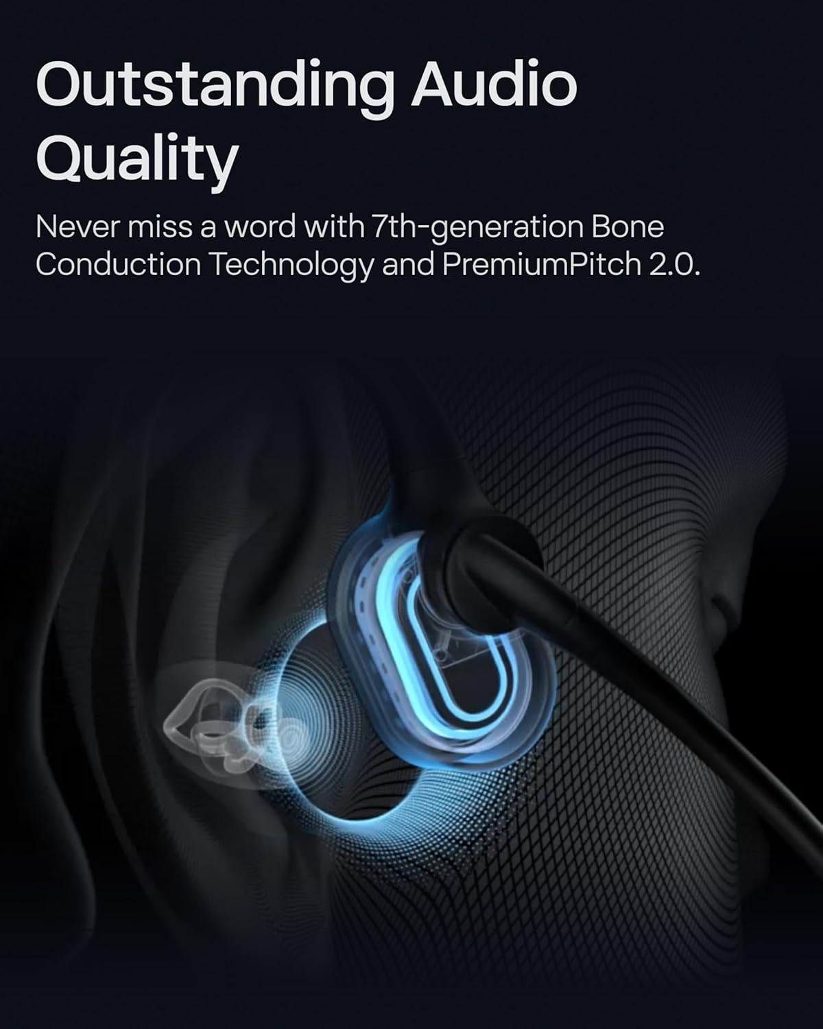 SHOKZ OpenComm2 Wireless Bluetooth Bone Conduction Communication Headset with Type C Charging Port
