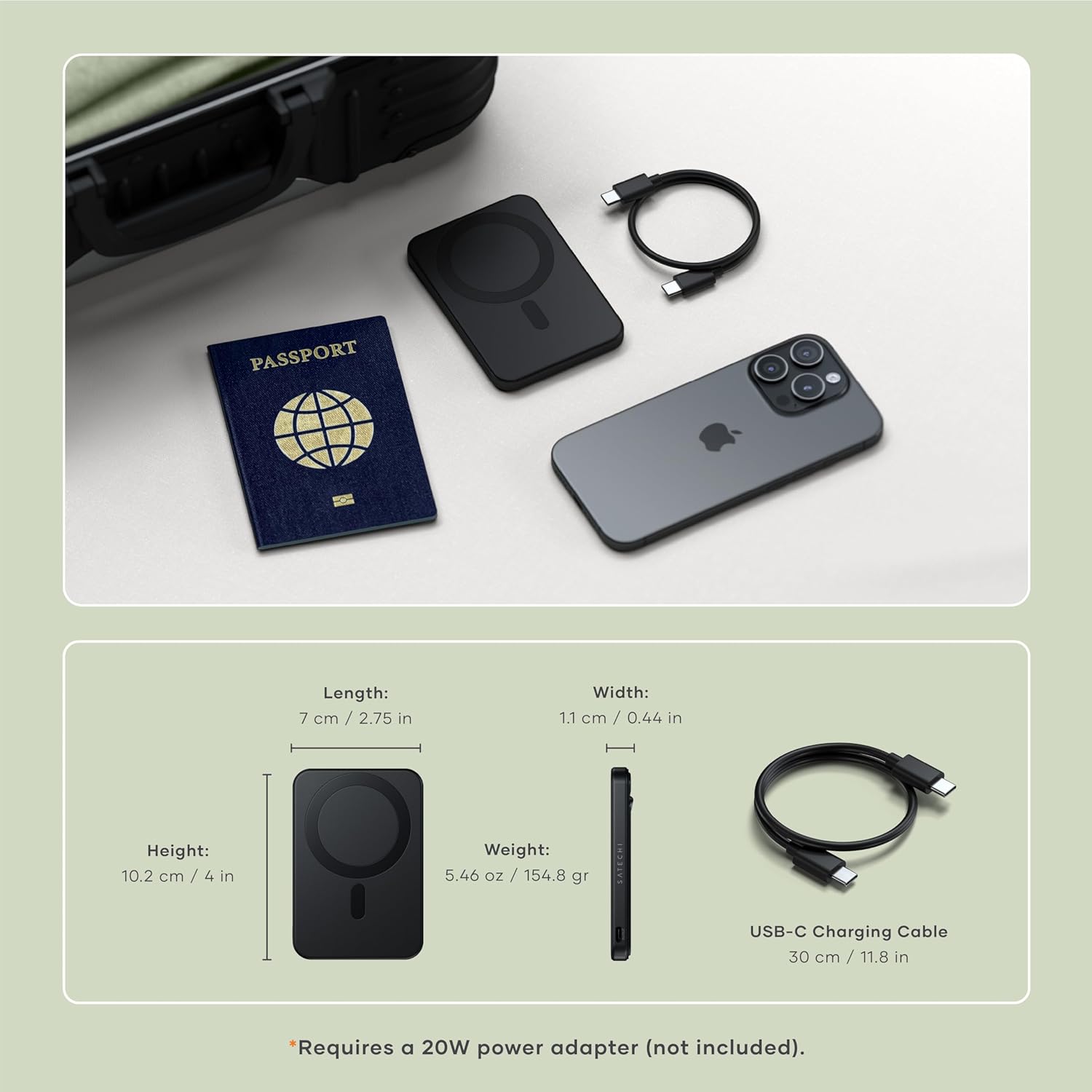 Satechi Qi2 5K Power Bank & Stand (Black