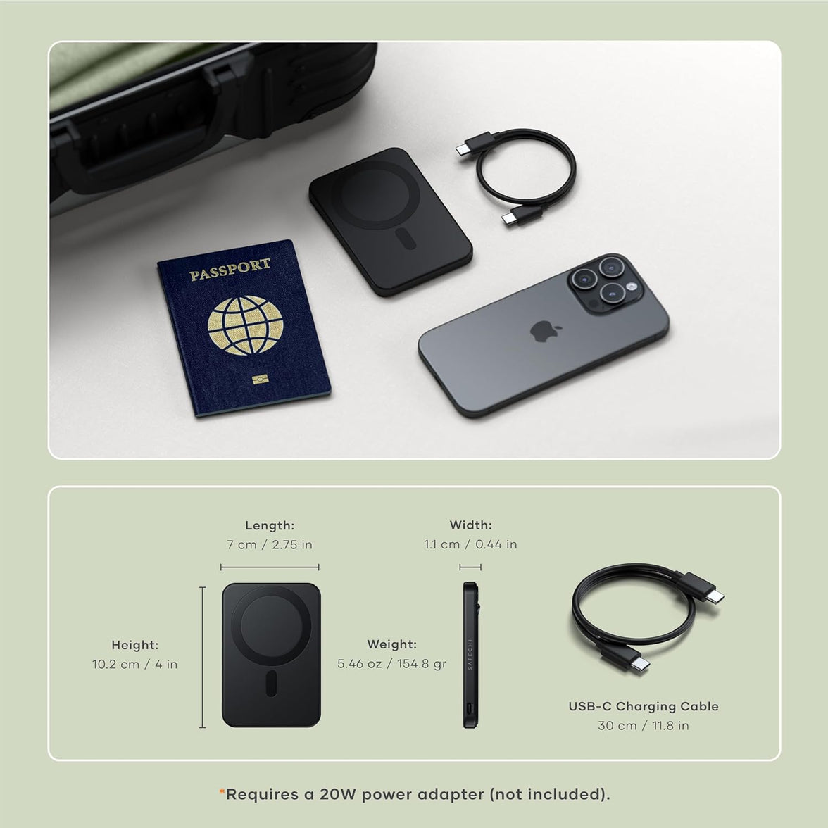 Satechi Qi2 5K Power Bank & Stand (Black