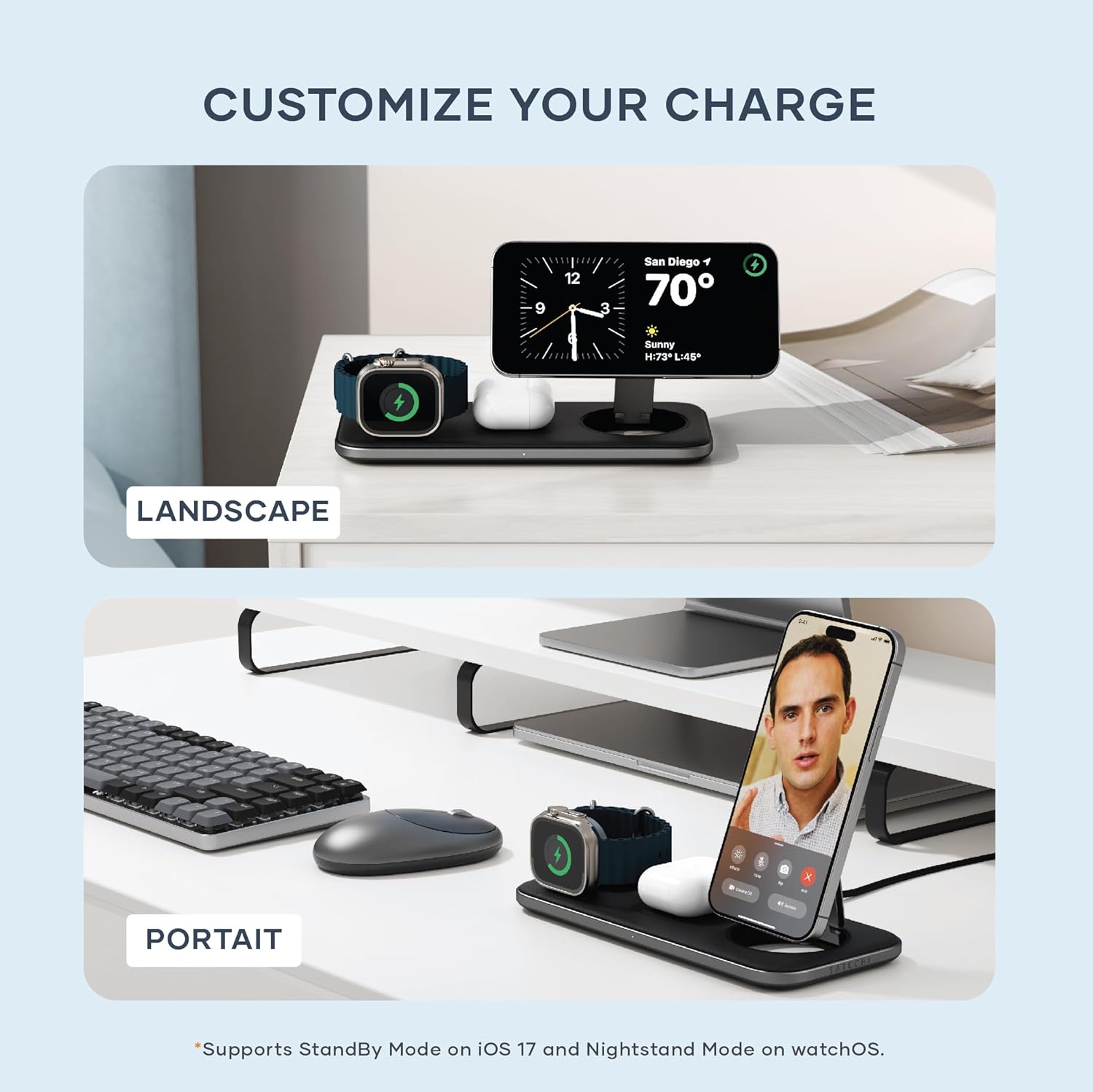 Satechi Qi2 Trio Wireless Charging Pad