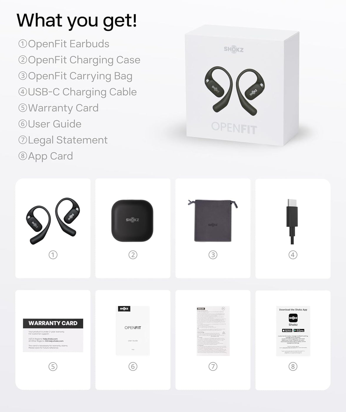 SHOKZ OPENFIT AIR BLK SPORT HEADPHONES