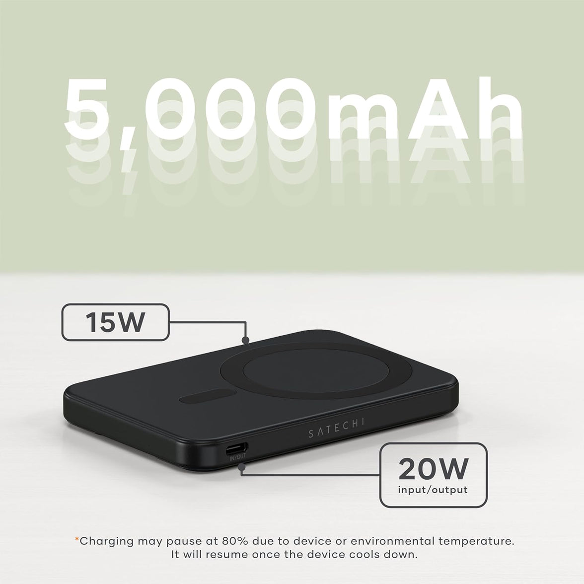 Satechi Qi2 5K Power Bank & Stand (Black