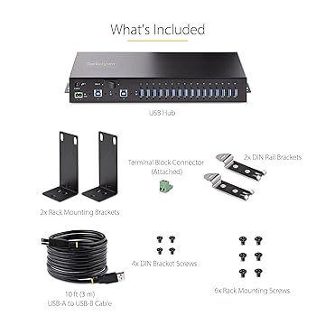 StarTech 16-PORT INDUSTRIAL USB 5GBPS HUB/SWITCH