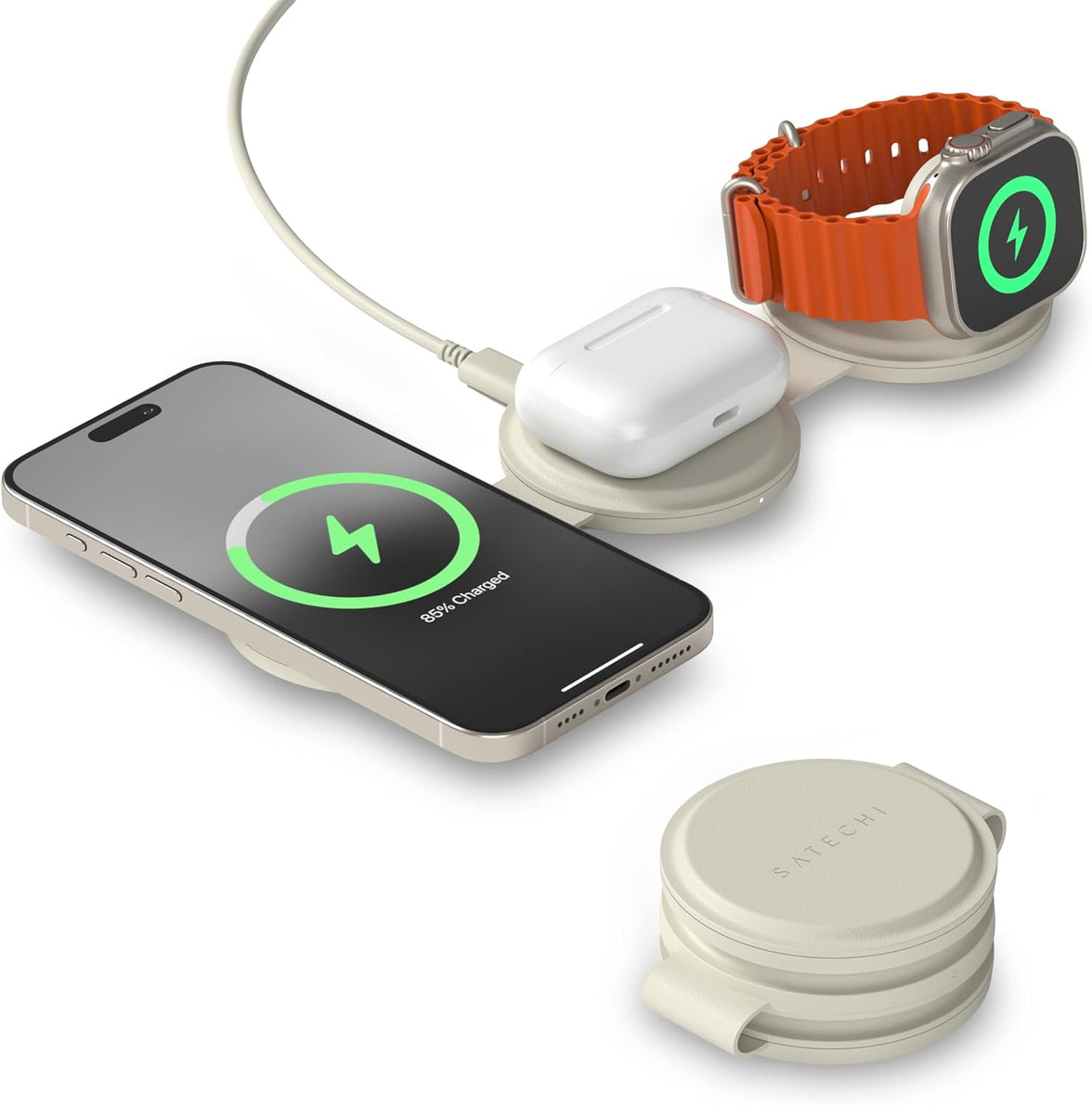 Satechi OntheGo 3-in-1 W-Charger (Sand)