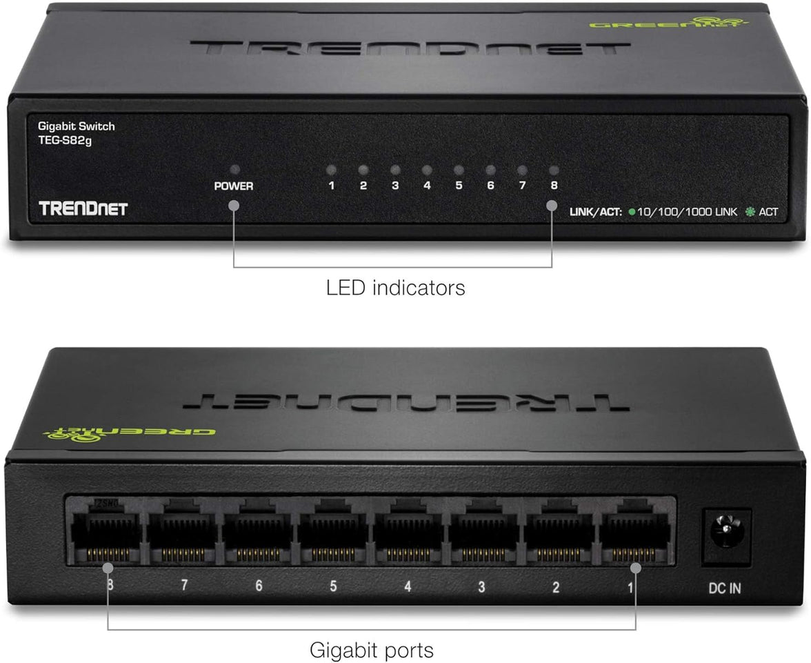 TRENDNET 8-PORT GB GREENNET SWITCH /W METAL CASE
