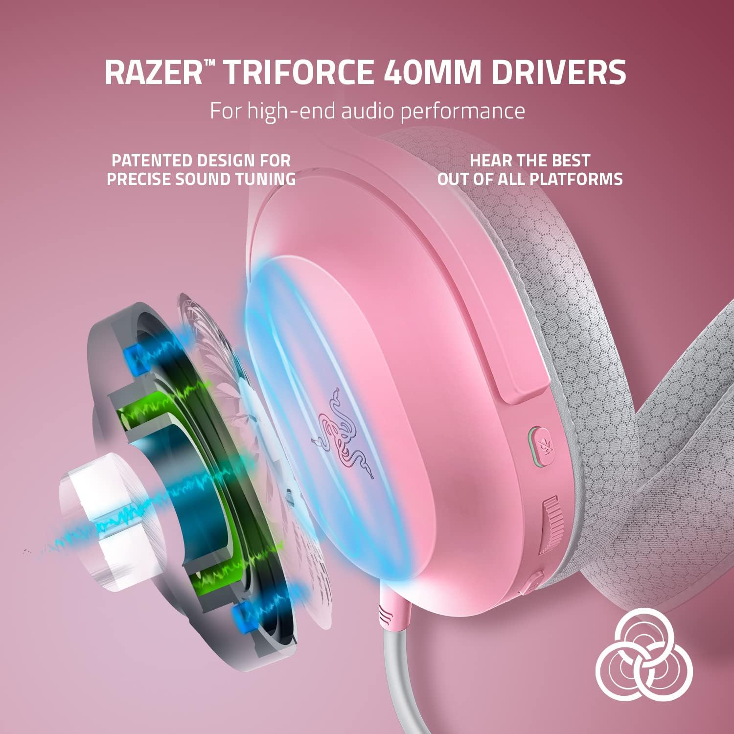 RAZER BARRACUDA X W/L HEADSET PINK