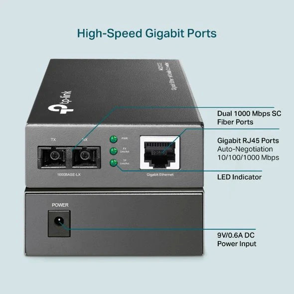 TP-LINK MC210CS RJ45 TO SC SM MED CONV