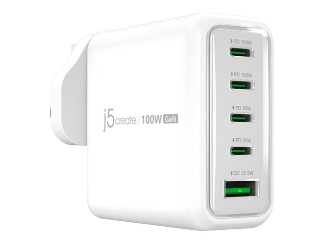J5CREATE 100W GAN USB-C 5-PORT CHARGER