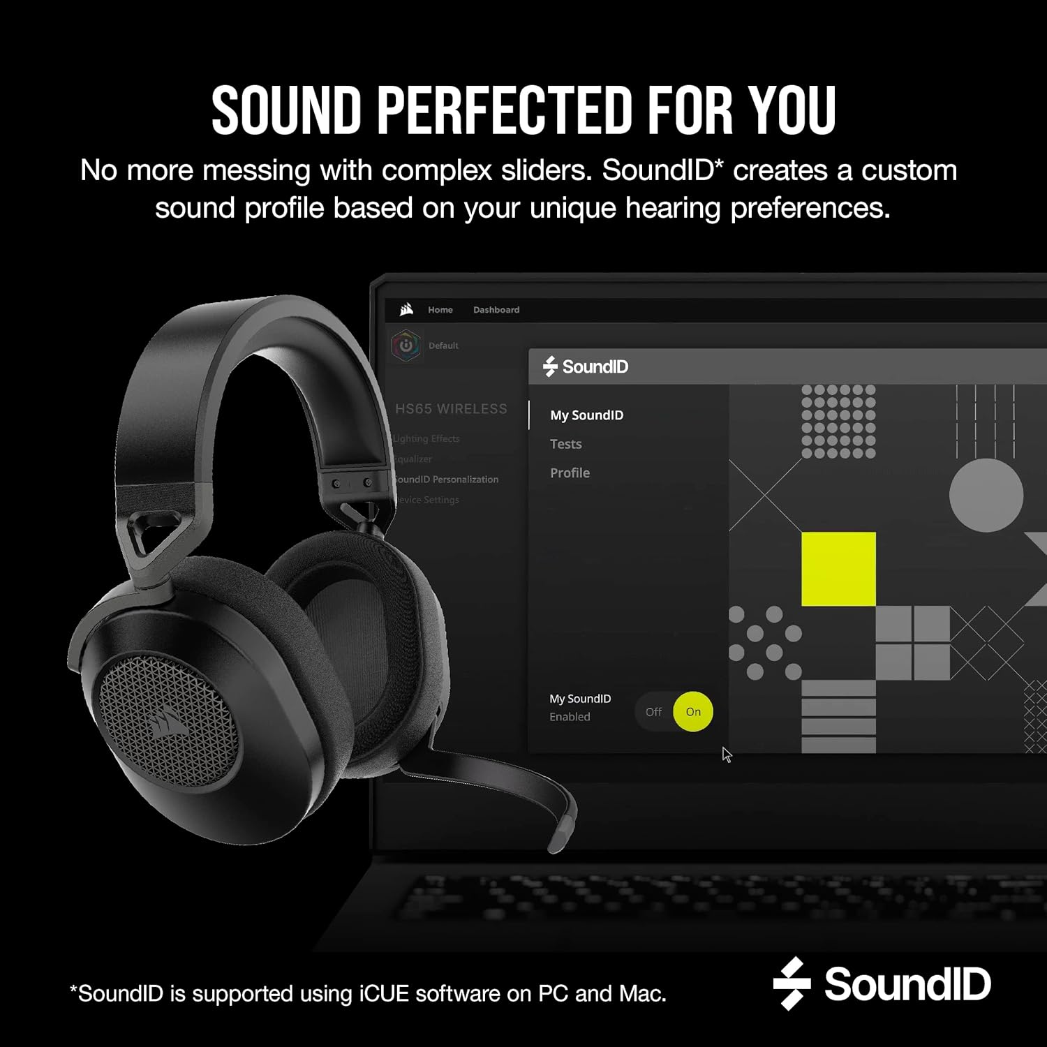 CORSAIR HS65 W/L GAMING HEADSET CARBON