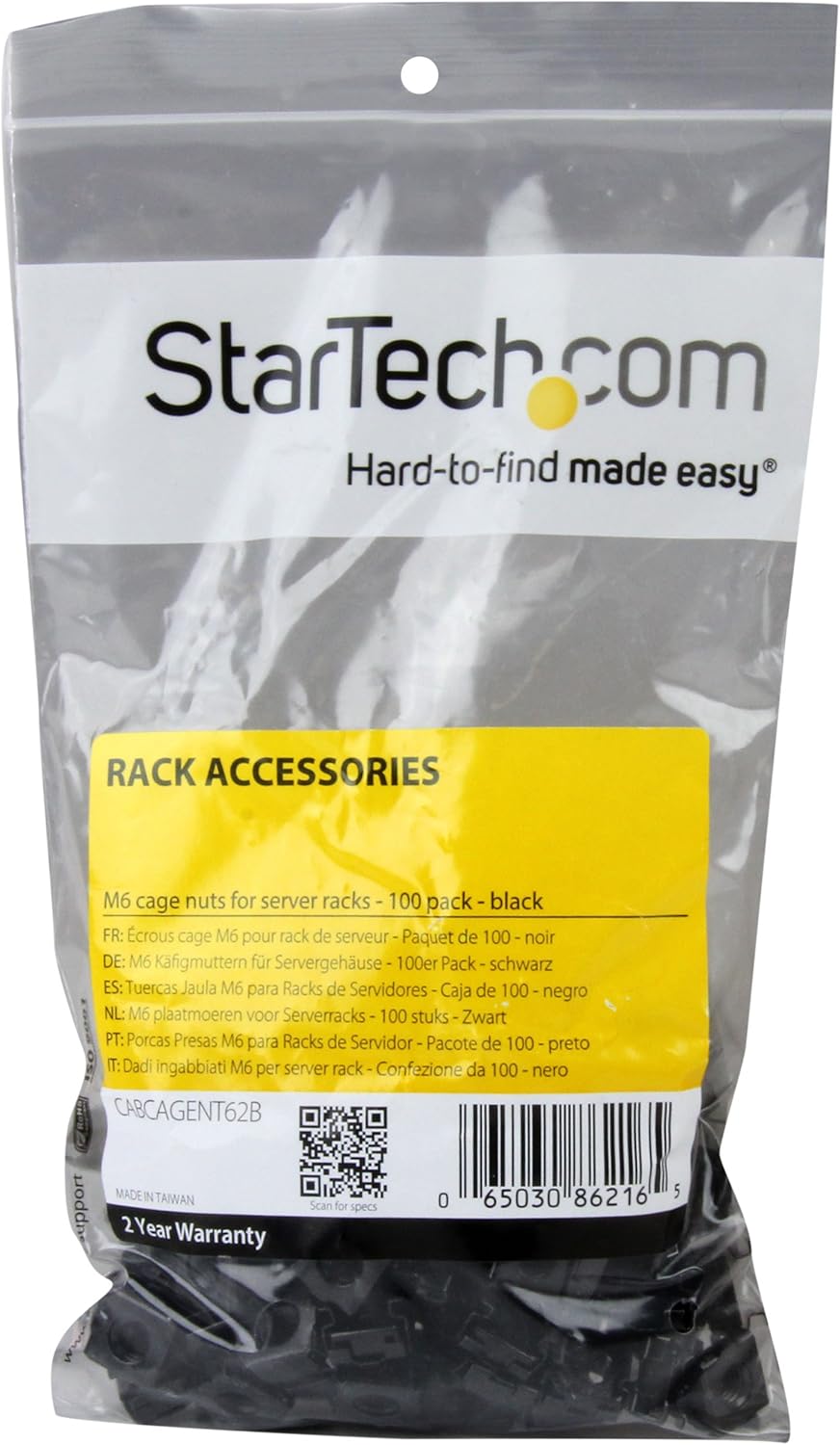 StarTech.com 100 M6 Cage Nuts