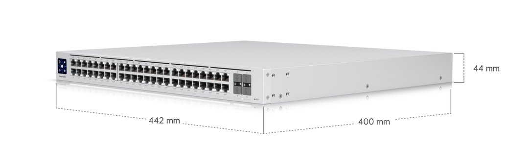Ubiquiti USW Enterprise 48 PoE, L3, 2.5GbE, 802.3at PoE+ RJ45 ports, (4) 10G SFP+ ports, 720W