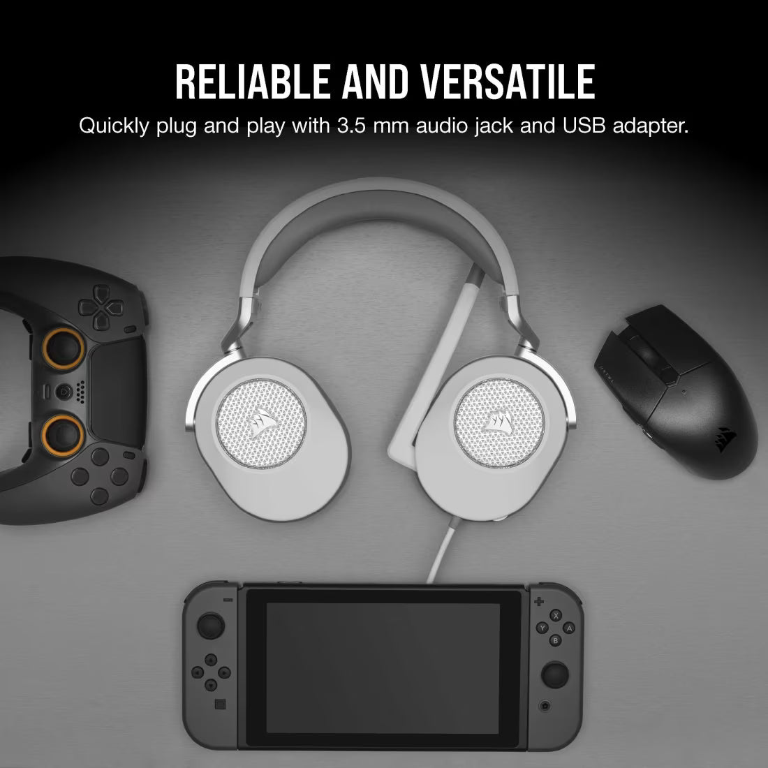 CORSAIR HS65 GAMING HEADSET WHITE WIRED