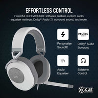CORSAIR HS65 GAMING HEADSET WHITE WIRED