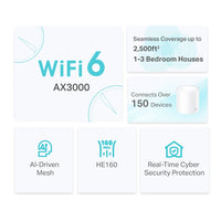 TP-LINK AX3000 WH MESH WIFI 6 SYS 2PK