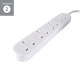 Connektgear 27-5031 4-Way UK Extension with C14 Plug
