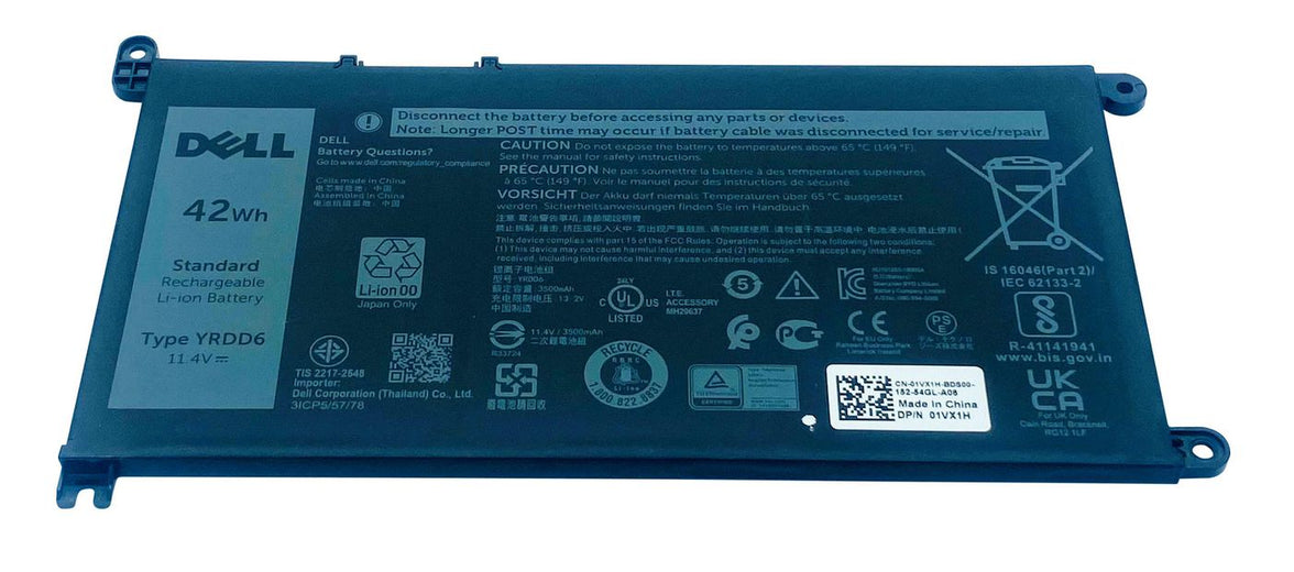 Dell Battery, 42WHR, 3 Cell, Lithium Ion (Polymer)