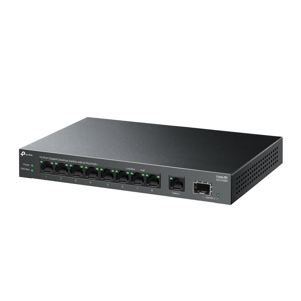 TP-LINK 10-PORT GB DESKTOP SWT 8PT POE