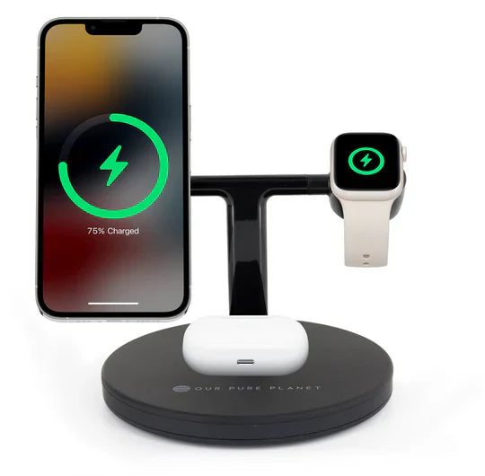 OUR PURE PLANET 3-IN-1 15W W/LESS MAGSAFE CHARGING DOCK