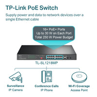 TP-LINK TL-SL1218MP 16P UNMAN POE SW