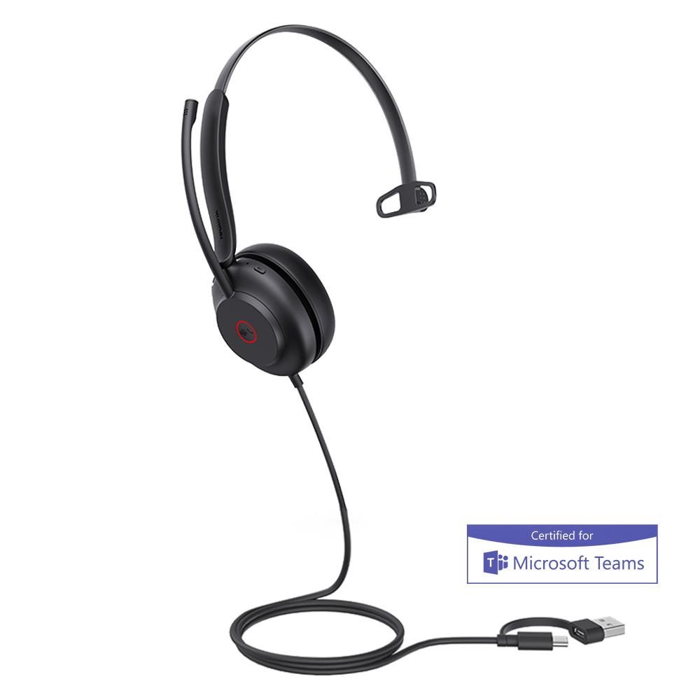 Yealink UH35 Mono USB-C/A Wired Headset with Leatherette ear cushion (Teams Edition)