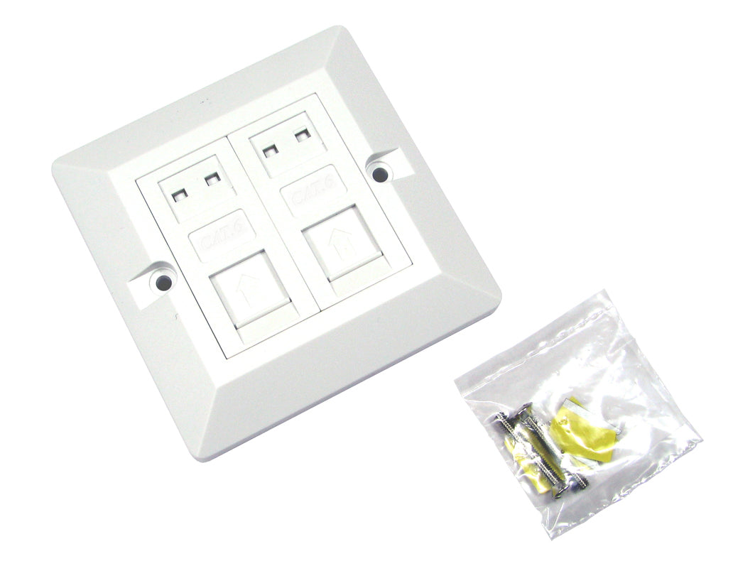 CDL 2 Port Cat6 plate-Single Gang
