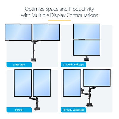 StarTech DESK MOUNT DUAL MONITOR ARM - 32IN VESA