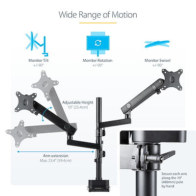 StarTech DESK MOUNT DUAL MONITOR ARM - 32IN VESA