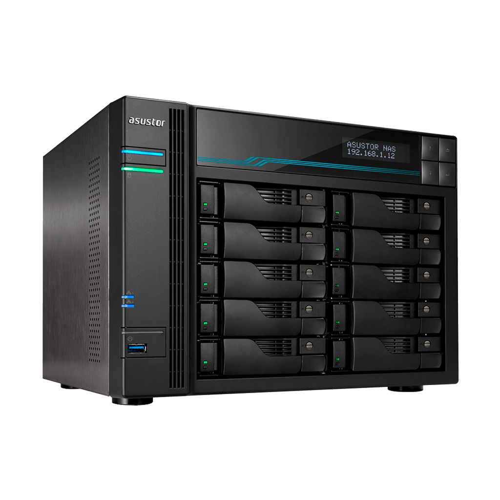 Asustor AS7110T 10 Bay NAS Intel 9th Xeon E-2224 3.5GHz Quad-core (Up to 4.6GHz) 8GB DDR4 2.5GbE