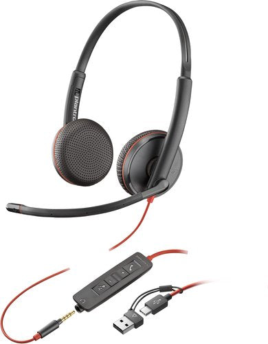 Poly USB-A, Head-band, Black/Red
