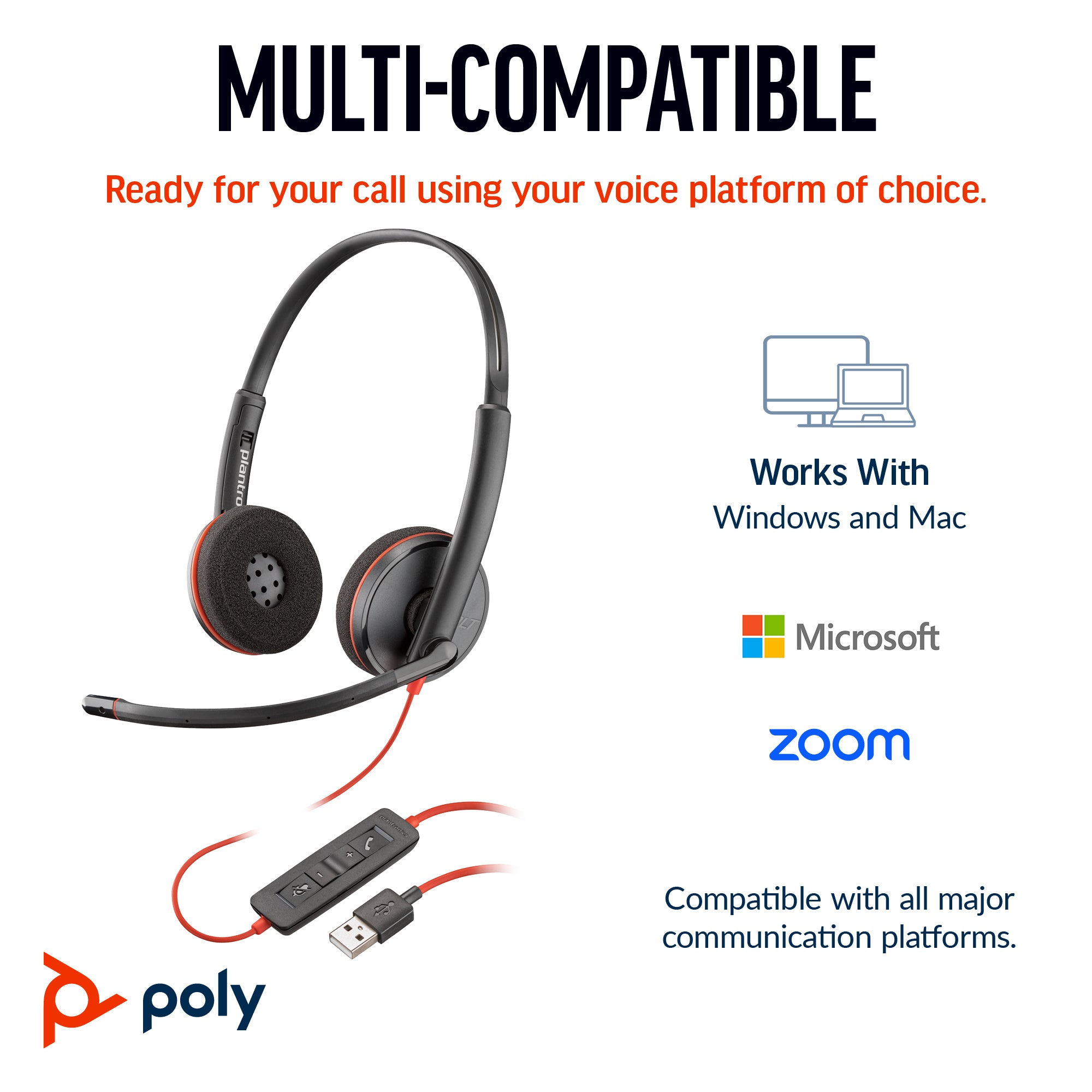 Poly Blackwire 3220, USB-C