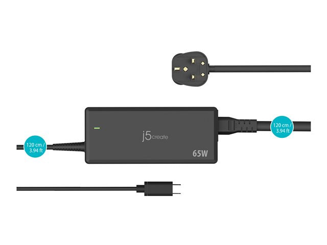 J5CREATE 65W PD USB-C POWER ADAPTER
