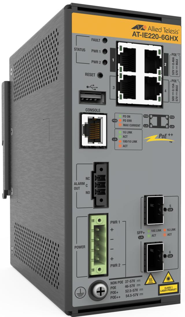 Allied Telesis IE220-6GHX Managed L2 Gigabit Ethernet (10/100/1000) Power over Ethernet (PoE) Grey