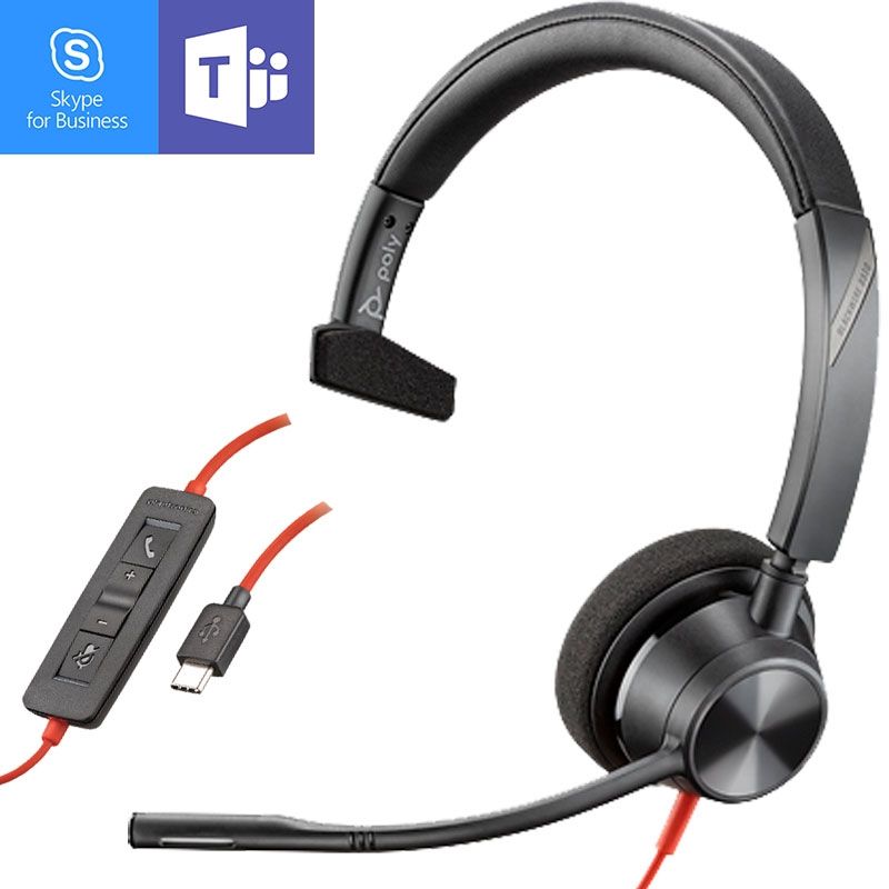 Poly Blackwire 3310 Mono Teams USB-C + USB-C/A Adapter
