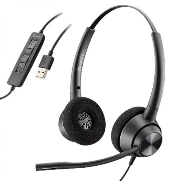 Poly Blackwire 3315 Monaural USB-C Headset +3.5mm Plug +USB-C/A Adapter
